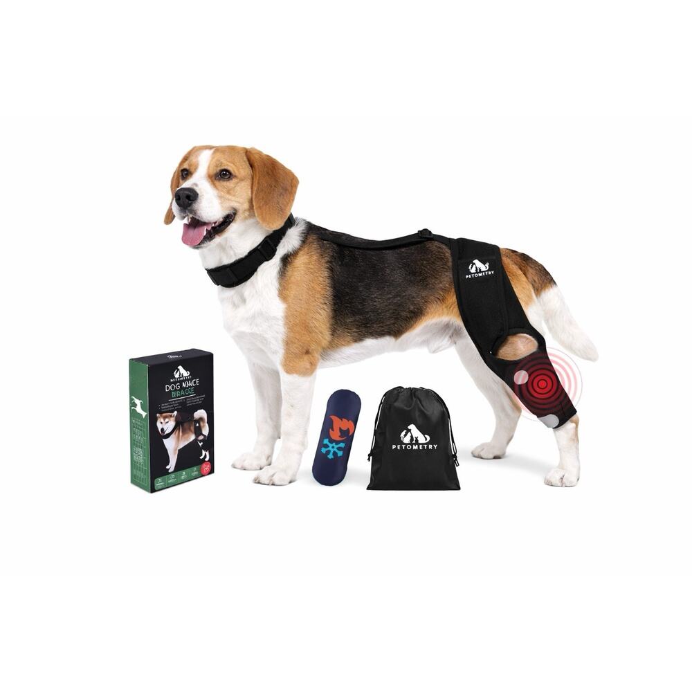 Petometry Dog Knee Brace Medium ACL CCL Support w/ Hot Cold Pack Adjustable